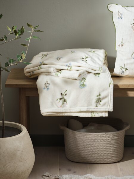 Fleece-plaid ENGSOLEI 130x170 hvid