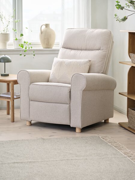 Recliner FERRITSLEV beige fabric