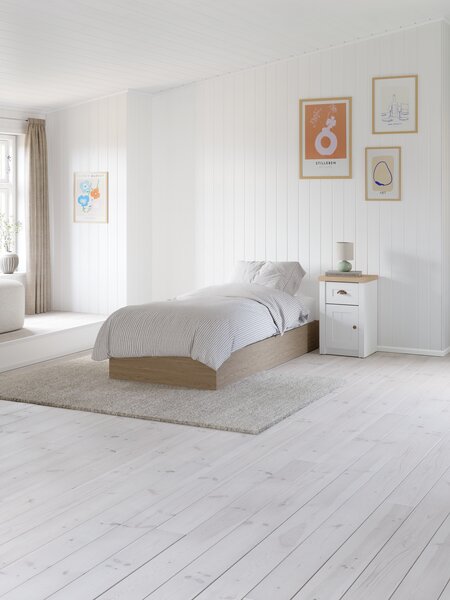 Divan base FOLDAGER Single end lift natural oak colour