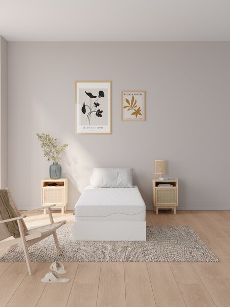 Divan base FOLDAGER Single end lift white