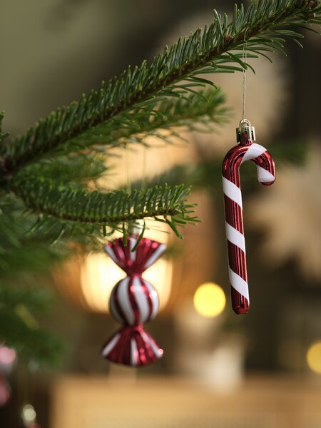 Addobbi per albero di Natale KVASIR rosso/bianco 4 pezzi