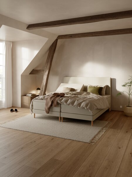 Elevationsseng 180x210cm KUPELVA + VOLA sand-91 Medium