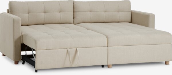 Schlafsofa Chaiselongue TEGLHUSE Stoff beige
