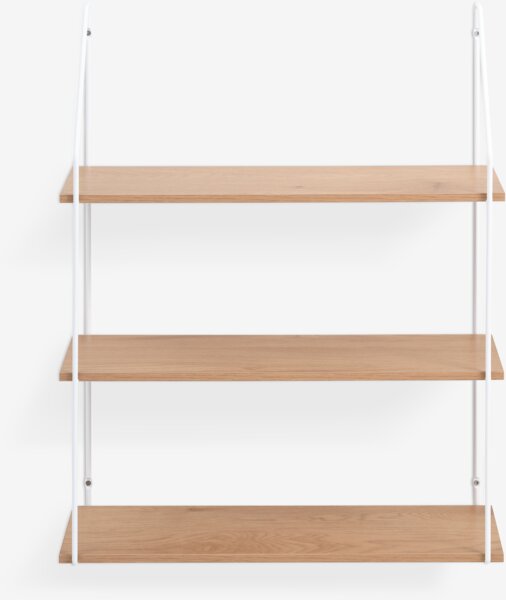 Zidna polica HEJSAGER 3 pol. bela/natur