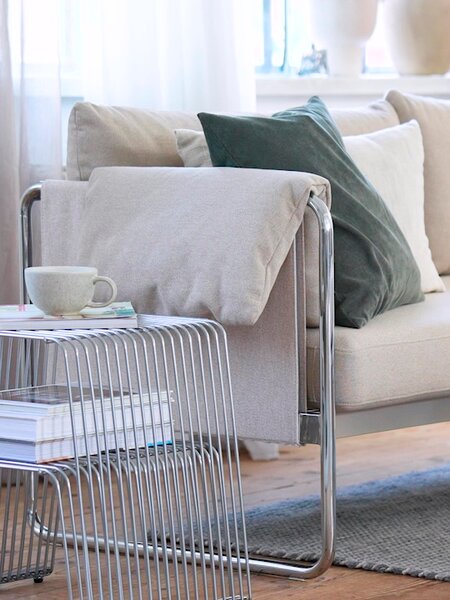 Sofa HEDEHUSENE 3-seter beige stoff/krom