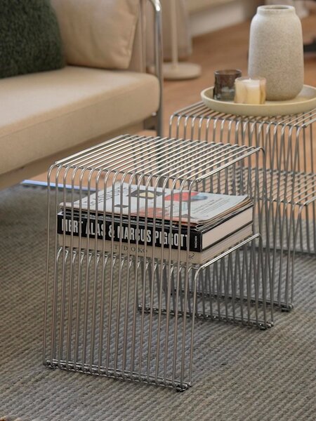 Bijzettafel UDBY 36x46 1 schap chroom