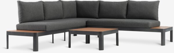 Lounge set SIRDAL 5pers. dark grey