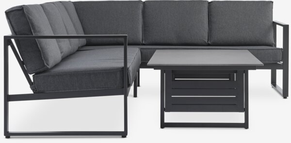 Loungeset VONGE 6 pers. zwart
