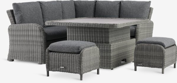 Lounge set RAULAND 7pers. grey