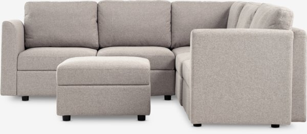 Sofá modular OKSBY 5 plazas esquinero almacenaje tela arena