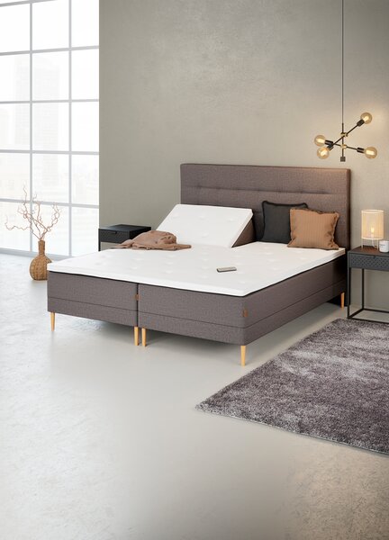 Elevationsseng 90x210cm KUPELVA GE50 grå-21 DREAMZONE