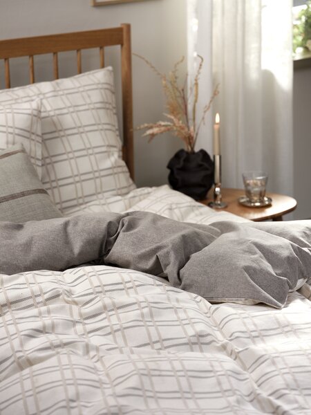 Flanell-Bettwäsche THEA 140x200 grau