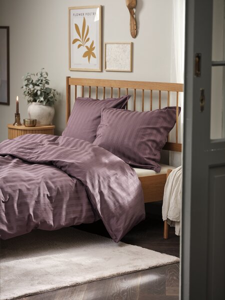 Sateen duvet cover set NELL King dusty grape