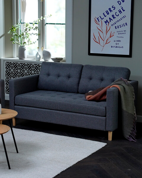 Sofá FALSLEV 2 plazas tela gris