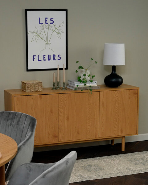 Sideboard ALSTED 3 Türen Eiche naturnfarbe