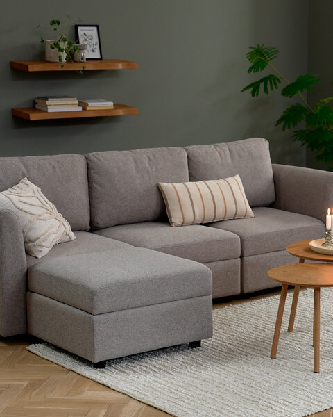 Μονάδα καναπέ OKSBY υποβραχιόνιο/πλάτη ύφασμα άμμου