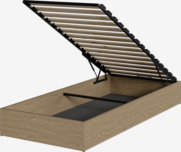 Divan base FOLDAGER Single end lift natural oak colour
