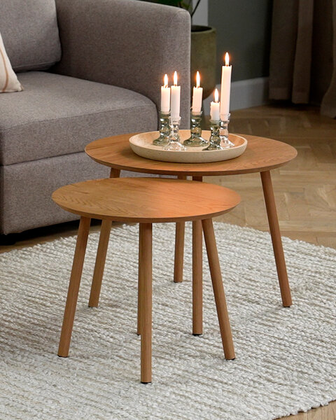 Set stočića MUNKEBO Ø55/Ø45 natur hrast boja 2kom