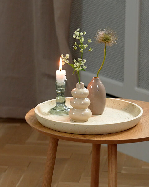 Plateau déco. JENSUFFE Ø30xH3cm beige