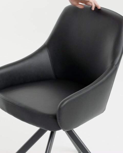 Dining chair ROSTRUP swivel black