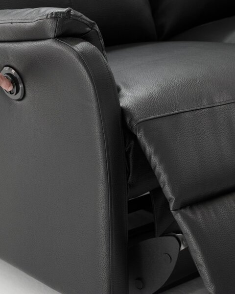 Sofa ABILDSKOV 2 seater electric black faux leather