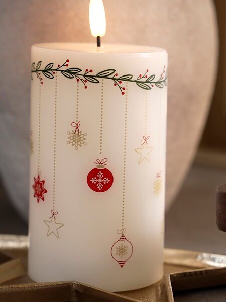 LED candle VILE D8xH13cm white