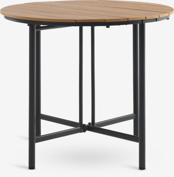 Стіл HOVVIG д.10/90 натура + 2 Стільці HAGLEBU чорний