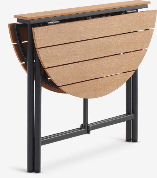 Стіл HOVVIG д.10/90 натура + 2 Стільці HAGLEBU чорний