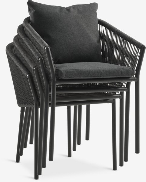 VAMDRUP Tavolo Ø120 cm + 4 GILJA Sedie grigio