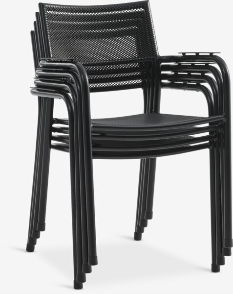 KUMLA Д150 маса сива + 4 HEMSEDAL стола черни