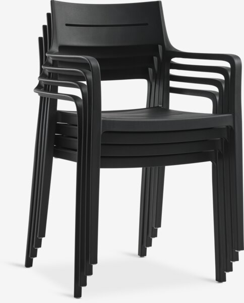 KAPPRUET L65 bord + 2 INGSTRUP stol sort