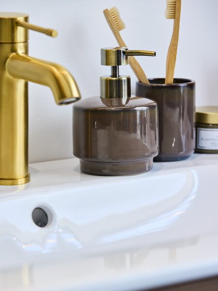 Sæbedispenser LEKERYD brun