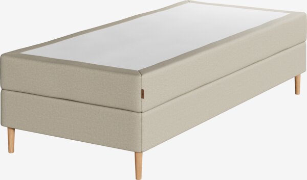 Lit sommier tapissier 90x200cm NEVLA Sable-91 moyen