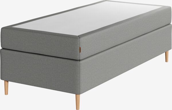 Kontinentalsäng 90x200 cm TEVLA grå-23 mjuk
