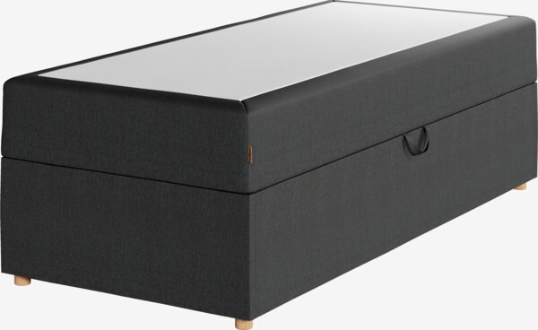 Kontinentalseng 80x200 TYSLA STORAGE grå-40 Fast