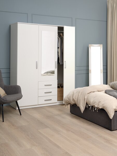 Wardrobe VELLERUP 151x200 combi white