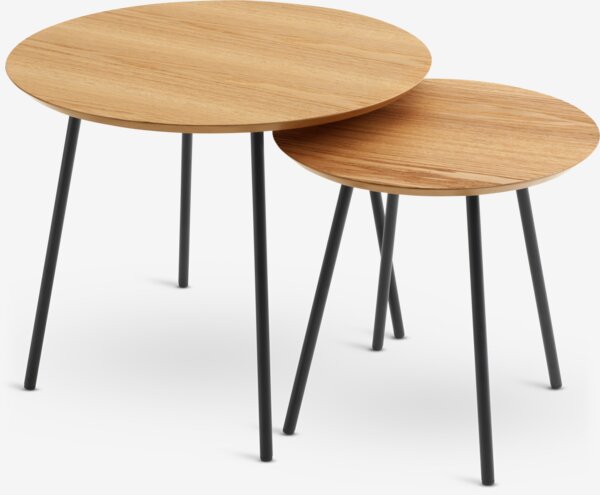End table NYBO D55 warm oak colour/black