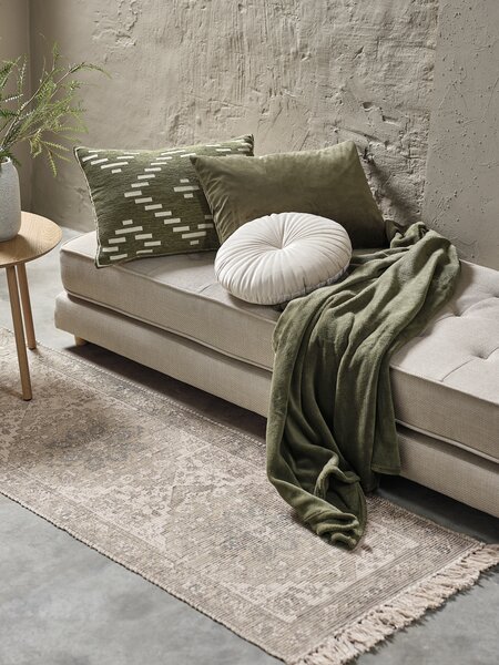 Pyntepudebetræk ERTEVIKKE 40x60 mørk olivengrøn