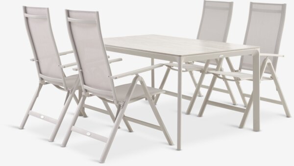 KUMLA Д150 маса + 4 LOMMA стола бежови