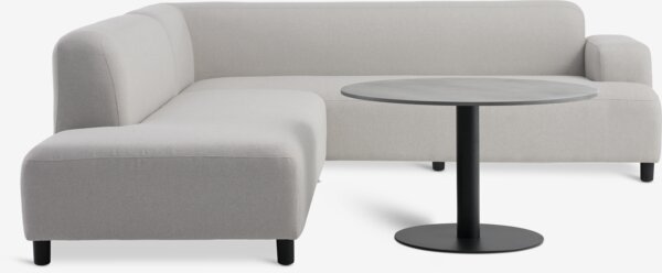 Lounge-Set HELAGS schwarz + HEDEBACKEN 6 Pers. beige