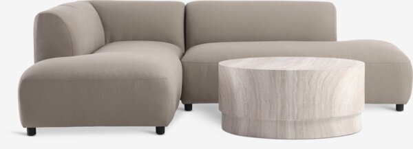 Loungesæt STORLIEN + STORHOGNA 4 pers. taupe travertin