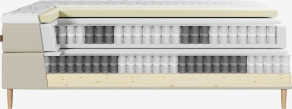 Kontinentalsäng 90x200 cm HEMLA + TOSEN Sand-91 Medium