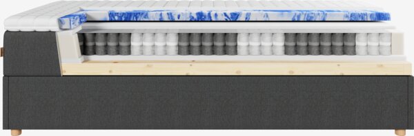 Κρεβάτι τύπου continental 90x200 HOLMELVA+EKSO Γκρι-40 πολύ