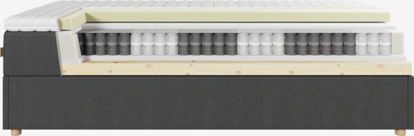 Boxspring 90x200 HOLMELVA + MURU grijs-40 heel stevig