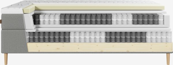 Kontinentalseng 140x200 LYGNA + TOSEN grå-23 Fast