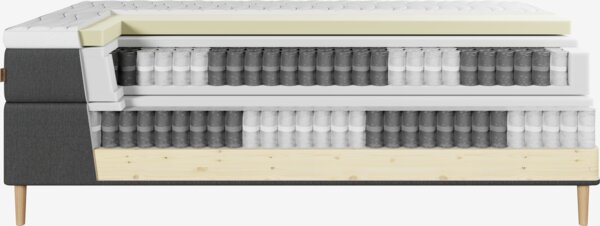 Kontinentalseng 140x200 LYGNA + TOSEN grå-40 Fast