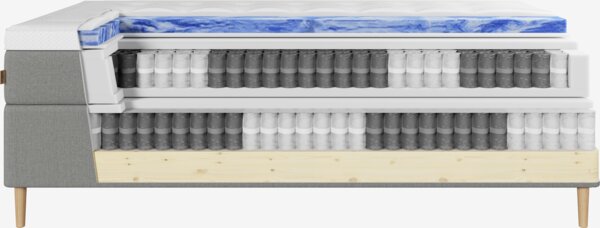 Boxspring 180x210 LYGNA + VOLA Grijs-23 hard