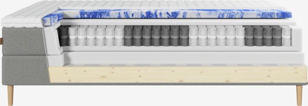 Kontinentalseng 140x200 NEVLA + EKSO grå-23 Fast