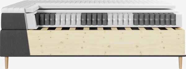 Kontinentalseng 90x200 TYRIA + FLYA grå-40 Medium