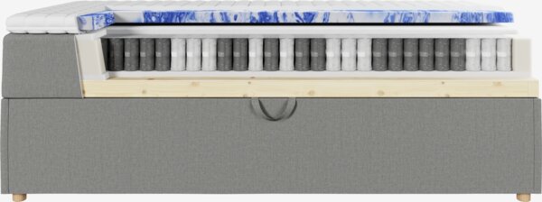 Kontinentalseng 150x200 TYSLA + EKSO grå-23 Fast